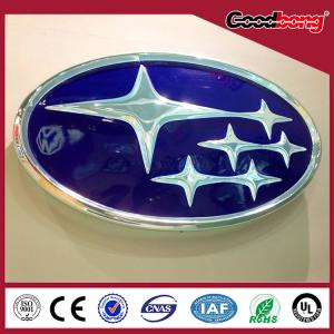 Outdoor stainless metal car logo with light led box for famous brand,wholesale standard