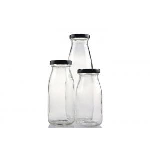 China 200ml 250ml 350ml Glass Juice Bottles , Unique Glass Drinking Bottles supplier