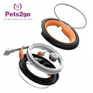 Retractable Double Handle Led Lighting Dog Collar Leash