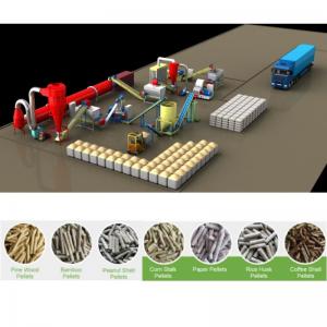 1ton -10Tons Biomass Pellet Production Line Sawdust Pine Wood Pellet Machine