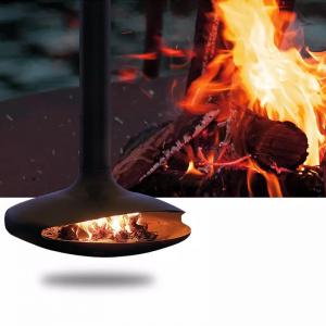 Indoor Wall Floating Charcoal Burning Outdoor Hanging Fireplace Carbon Steel