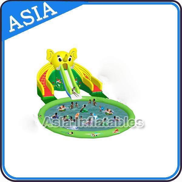 Theme Inflatable Water Park Slides , Elephant Water Slide , Outdoor Playground Water Park