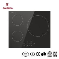 China Reinforced 3 Burner Electric Induction Hobs Cooktop Crystal Panel Type on sale