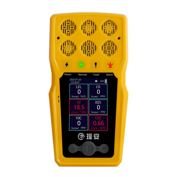 Portable 6 Gas Detector 6 In 1 Industrial Gas Leak Detector With Color Display Graphing