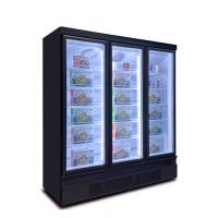 China Rapid Frozen Glass Doors Upright Commercial Freezer Display For Supermarket on sale