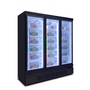 Rapid Frozen Glass Doors Upright Commercial Freezer Display For Supermarket