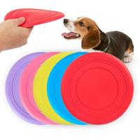 China Pet Frisbee OEM Bite Resistant 17.8cm Silicone Rubber Toys on sale