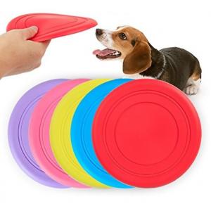 Pet Frisbee OEM Bite Resistant 17.8cm Silicone Rubber Toys