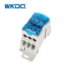 China Bloco unipolar do trilho UKK 125A Mini Electrical Power Distribution Terminal do ruído, bloco de conector do parafuso em azul e em cinzento supplier