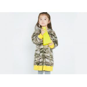 Free Size Girls Polar Fleece Jacket , Children Girls Clothes Allover Camouflage Printed