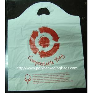 China 100% Compostable Plastic Bags Die Cut Shopping Bag in White wholesale