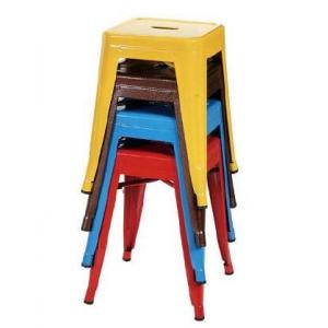 China Small Size Metal Event Stool Tolix Dining Chairs in Powder Coating , Yellow Blue Red supplier