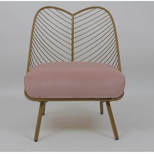 Fashion Metal Golden Living Room Leisure Chair Commercial Leaf Pattern Design