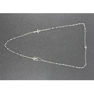 China Fancy Catholic Silver Color Jesus Cross Jewelry With Handmade Long Bead supplier