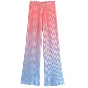 Clothing Manufacturers For Small Orders Women'S Casual Elastic Waist Gradient Pants Pleated Flared Trousers