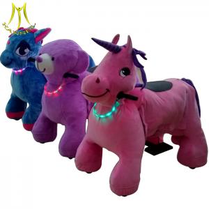 China Hansel funny amusement park kids ride on plush rocking horse for sale supplier