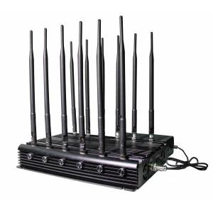12 Bands Cellular Signal Jammer , GPS WIFI Cell Phone Disruptor Jammer Device