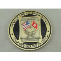 China Personalized Antique Brass US Troop Brass Coin Soft Enamel 1.75 Inch on sale