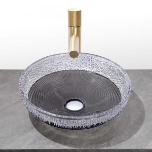 1 Hole Glass Vessel Basins With Optional Pop Up Drain Included Glass Sink