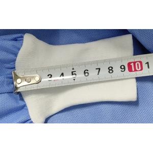 China Knitted Cuff Disposable Hospital Gowns , Surgical Gowns Hook Loop Fastener supplier