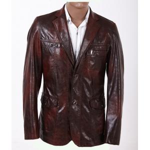 China 100% Viscose and Knitting, Gentleman Jacket, Luxury and Designer Mens Leather Blazers supplier