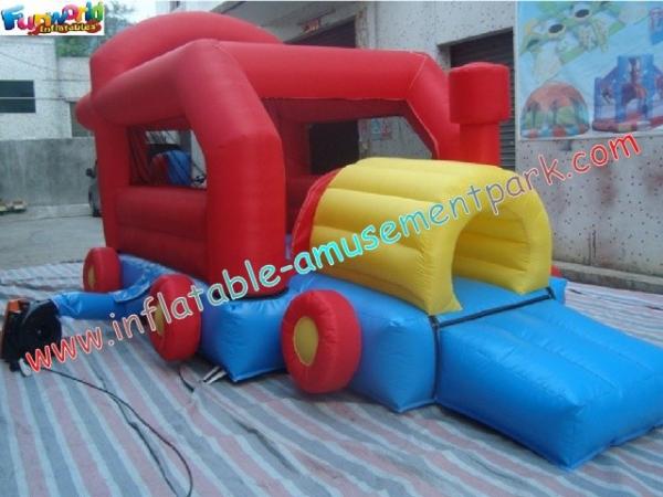 Car Inflatable Bounce Houses With Mini Jumper Slide For Children Play