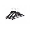 China Black Wooden Non Slip Hanger Retail Clothes Hangers Easy Assembly For Clothes Shop wholesale