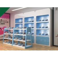 China Lovely Blue Color Children Shoe Display Shelves Shoes Fixtures For Retail Stores on sale