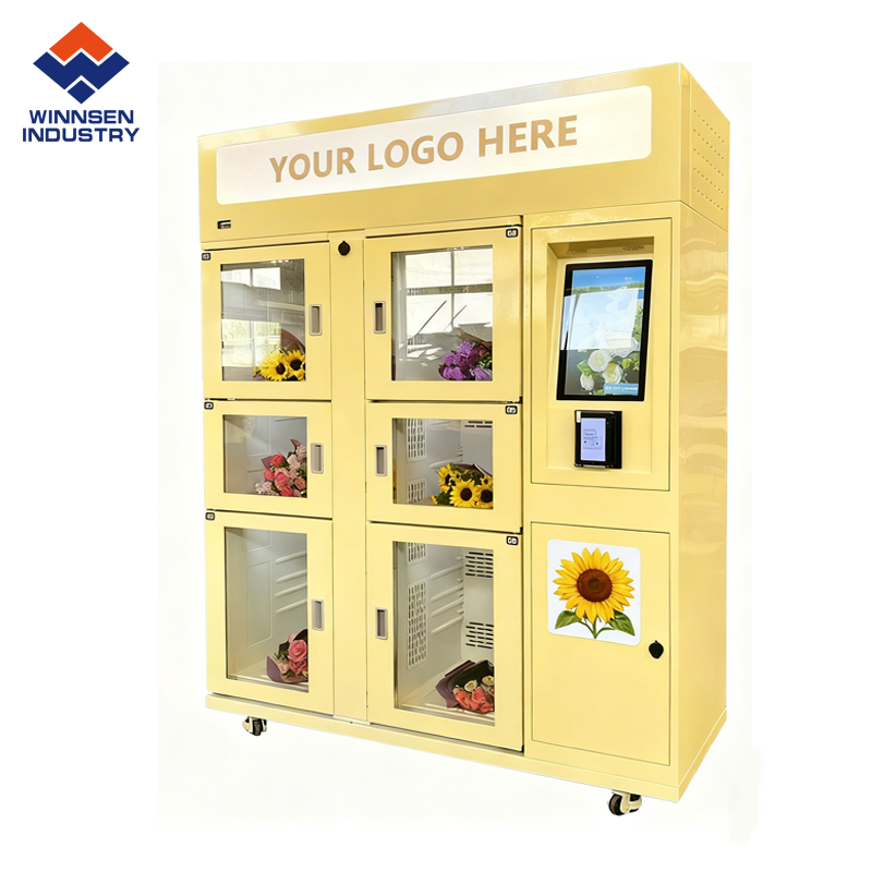 China Fresh Flower Vending Machine with Adjustable Temperature Thick Cold Rolled Steel and Power Saving LED Lighting wholesale