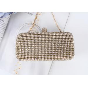 Women Glitter Mesh Rhinestone Bridal Evening Bag With Shoulder Chain