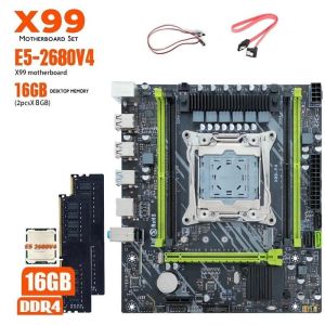 China 新 オリジナル X99 P4 マザーボードセットキット LGA2011-3 Xeon E5-2680V4 CPU DDR4 16GB ((2*8GB) RAM NVME M.2 SATA wholesale
