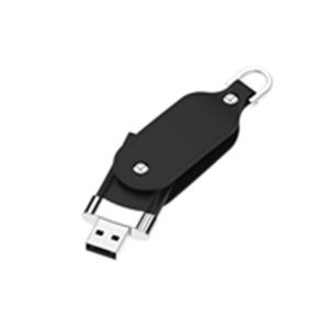 Swivel leather usb flash drive with free embossed logo