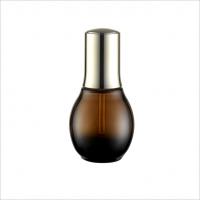 30ml 50ml Amber Spherical Luxury Dropper Bottle Gold Switch Dropper Cap Massage Oil Glass Bottle
