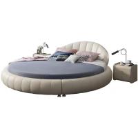China Fabric Hotel Round Bed Villa Bedroom King Bed 2m 2.2m Atmospheric Luxury on sale