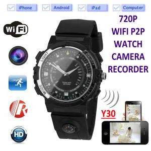 China Y30 8GB 720P WIFI P2P IP Spy Watch Hidden Camera Recorder IR Night Vision Motion Detection Remote Video Monitoring supplier