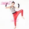 Sporty Hip Hop Dance Apparel Sleeveless Sequin Bodice Red Leotard With