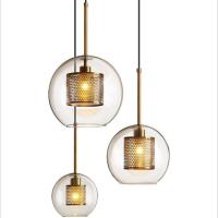 China Luminous Flux 110lm FYDGY0013 Modern 20*18cm Glass And Brass Pendant Light on sale