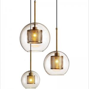 Luminous Flux 110lm FYDGY0013 Modern 20*18cm Glass And Brass Pendant Light