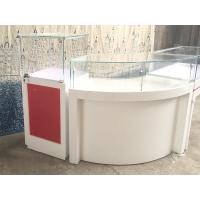 China 1350mm Lighted Glass Jewelry Showcase Round Corner Design With Locking on sale