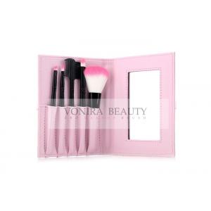 China Black Travelling Size Foundation Hair Brush Beautiful Pink Brush Case And Mirror wholesale