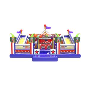 China Colorful Inflatable Circus - Inspired Play Area Carnival Fun Zone with Slides wholesale