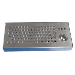 China IP68 86 Keys Desktop Stainless Steel Keyboard Vandal Proof With Trackball / FN Keys supplier