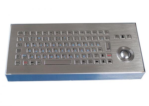 IP68 86 Keys Desktop Stainless Steel Keyboard Vandal Proof With Trackball / FN