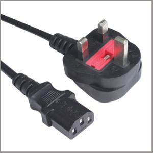 China Cable eléctrico del BSI con el enchufe femenino C13, cordón BRITÁNICO de la fuente de alimentación con el app no--rewirable del enchufe ASTA supplier