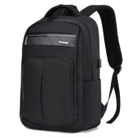 China 15.6inch Business Laptop Backpack USB Charging Black Leather Laptop Bag on sale