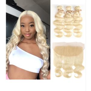 China 30 Inch 3 Bundles Peruvian Human Hair Weave / 613 Blonde Body Wave supplier