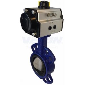 Pneumatic Cylinder Operated Butterfly Valve , Metal Seated Butterfly Valve  Air Flow Control