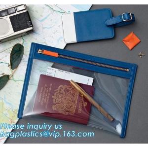 Eco-friendly promotion gifts PVC colorful passport bag,Clear Passport Bag and ID badge holder with neck lanyard bagease