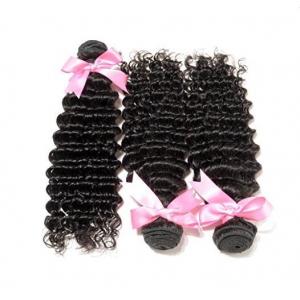China Natural Black Brazilian Hair Bundles Extensions Deep Weave No Tangle supplier
