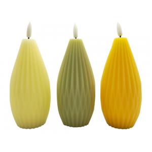 1CR2032 Battery Colorful Wax Lantern Candle Flat LED Light 6.8*6.8*14.9(17.9)Cm